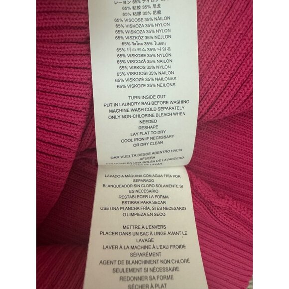 Michael Kors Ribbed Off the Shoulder Top Electric Pink Size S Knit Sweater - Picture 9 of 9